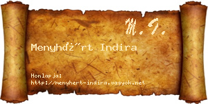 Menyhért Indira névjegykártya